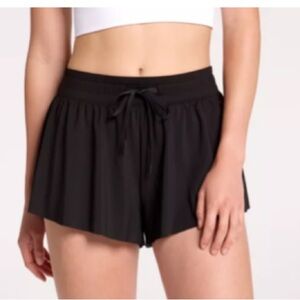 DSG Women's Running Shorts Full Lined Black Elastic Drawstring Waist Quick Dry